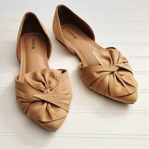 Torrid Shoes Womens Size 10.5 WW Faux Suede Pointed Toe Flats D'orsay